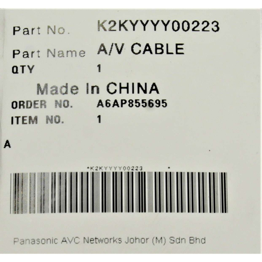 AV-кабель до відеокамери Panasonic K2KYYYY00223 AV-кабель до відеокамери Panasonic K2KYYYY00223