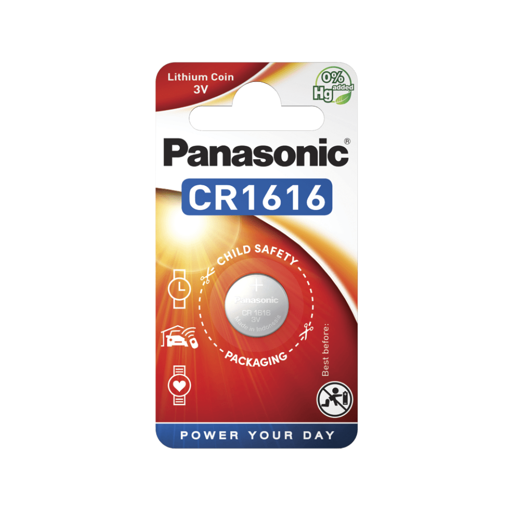 Батарейка Panasonic CR-1616EL/1B літієва CR1616 блістер, 1 шт.