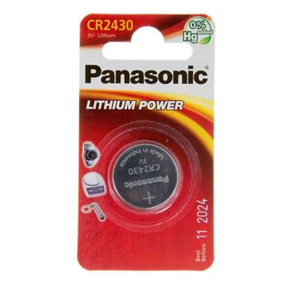 Батарейка Panasonic CR-2430EL/1B літієва CR2430 блістер, 1 шт.