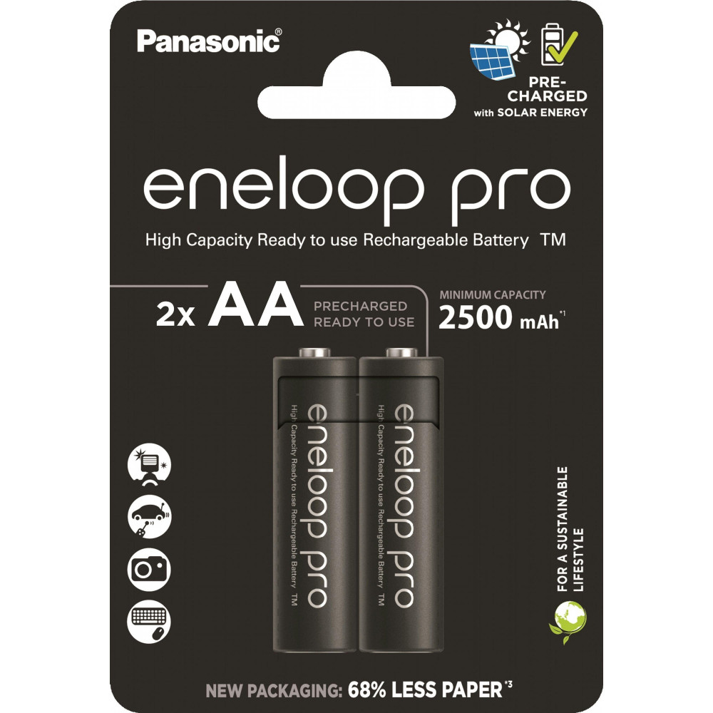 Акумулятор Panasonic BK-3HCDE/2CP Eneloop Pro NI-MH AA 2500 мАч, 2 шт.