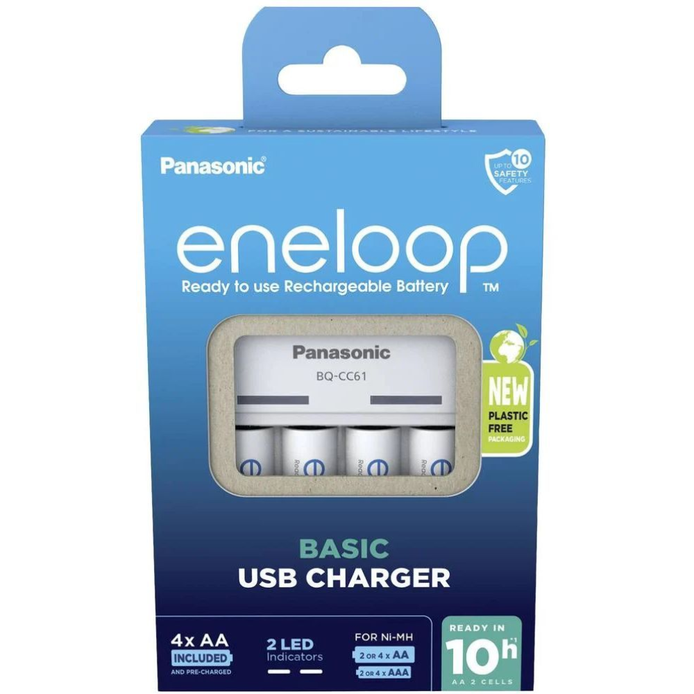 Зарядний пристрій Panasonic K-KJ61MCD40USB Basic USB Charger + Eneloop NI-MH AA 2000 MAh 4 шт Зарядний пристрій Panasonic K-KJ61MCD40USB Basic USB Charger + Eneloop NI-MH AA 2000 MAh 4 шт