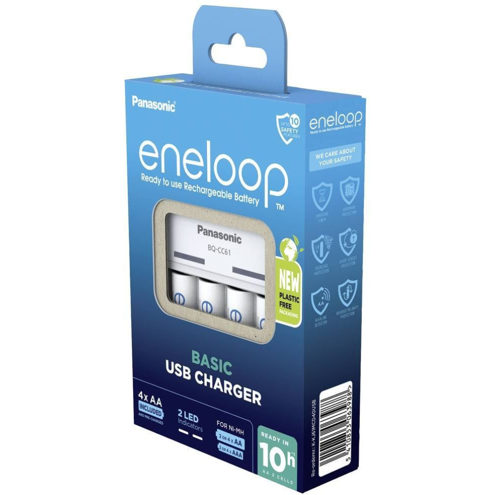 Зарядний пристрій Panasonic K-KJ61MCD40USB Basic USB Charger + Eneloop NI-MH AA 2000 MAh 4 шт Зарядний пристрій Panasonic K-KJ61MCD40USB Basic USB Charger + Eneloop NI-MH AA 2000 MAh 4 шт
