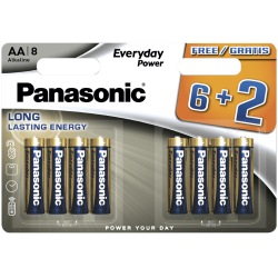 Батарейка Panasonic LR6REE/8B2F Everyday Power лужна AA блістер, 8 шт. Батарейка Panasonic LR6REE/8B2F Everyday Power лужна AA блістер, 8 шт.