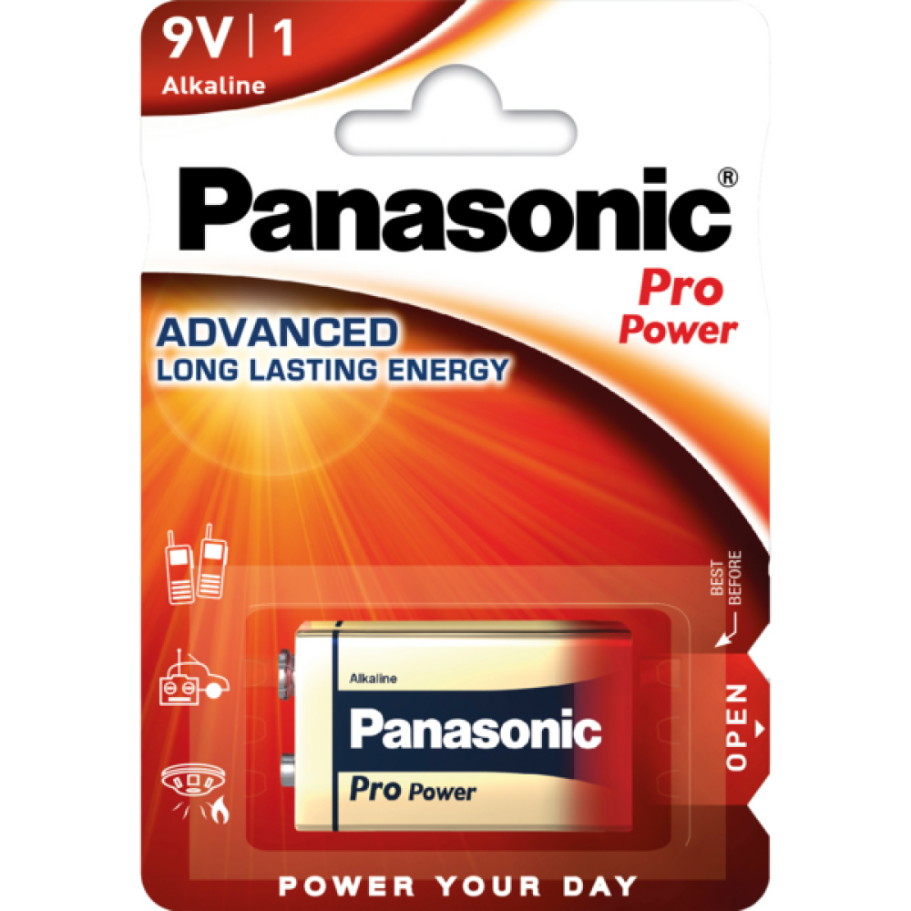 Батарейка Panasonic 6LR61XEG/1BP Pro Power лужна 6LR61(6LF22, MN1604, MX1604, Крона) блістер, 1 шт.