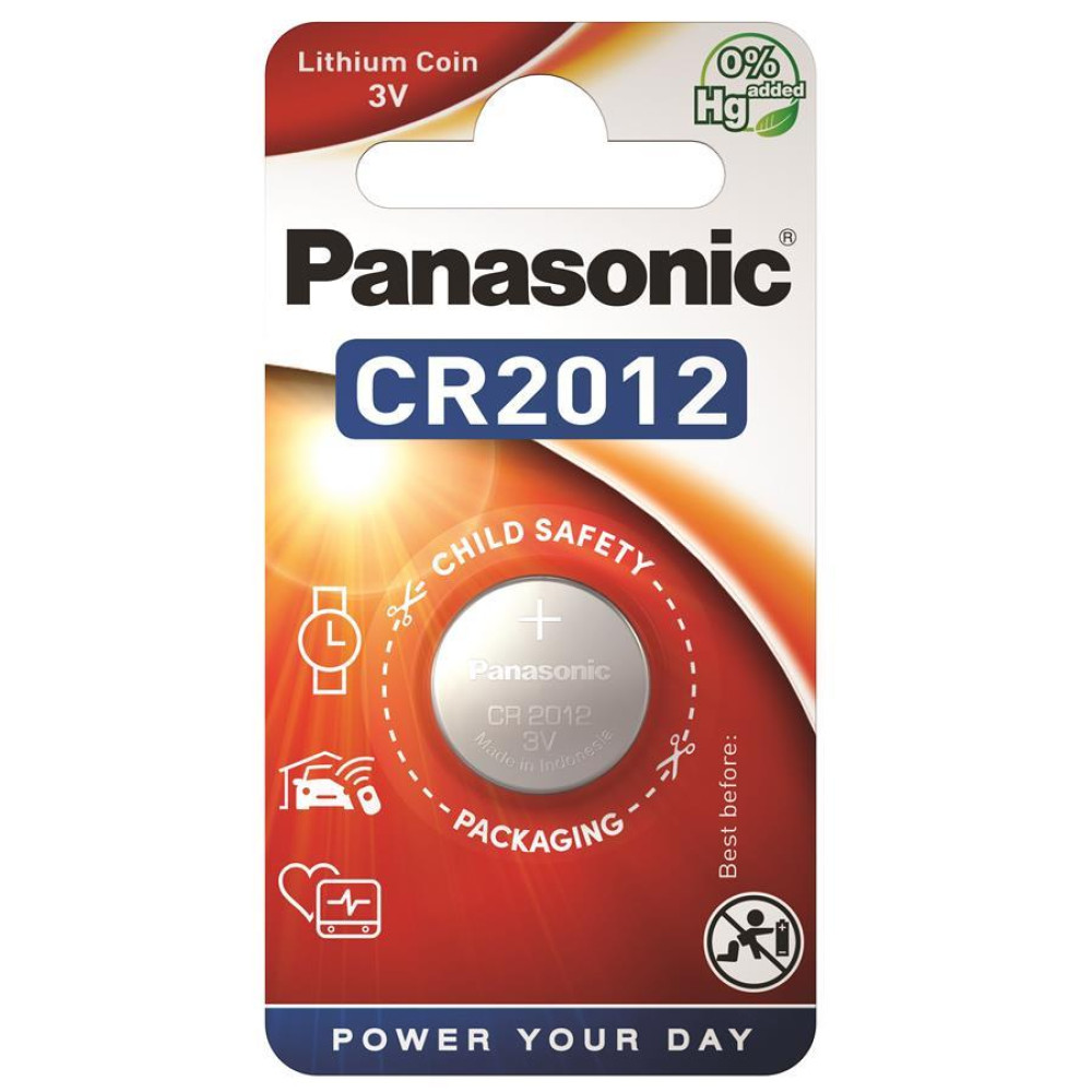 Батарейка Panasonic CR-2012EL/1B літієва CR2012 блістер, 1 шт.