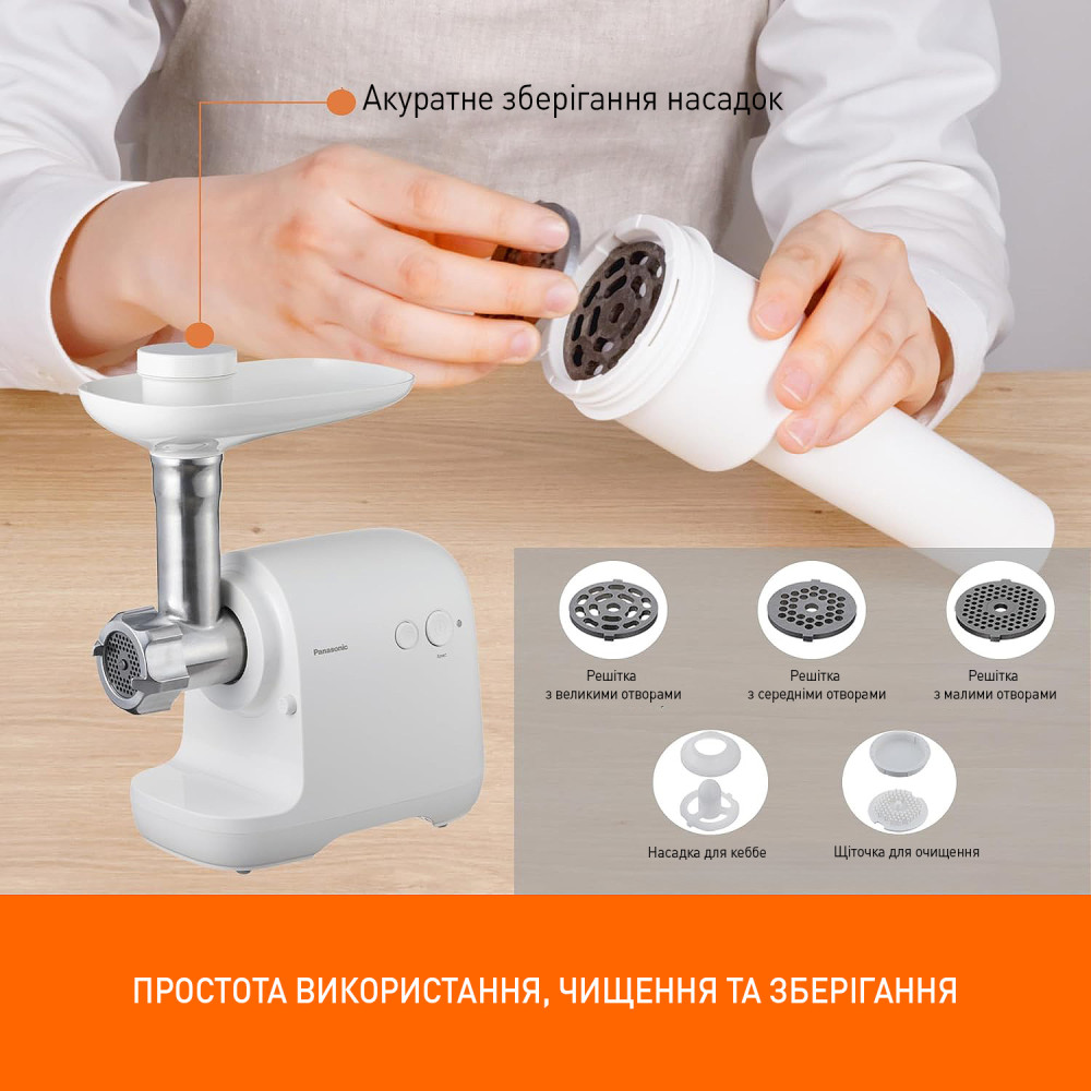 М'ясорубка Panasonic MK-GX1700WTQA М'ясорубка Panasonic MK-GX1700WTQA