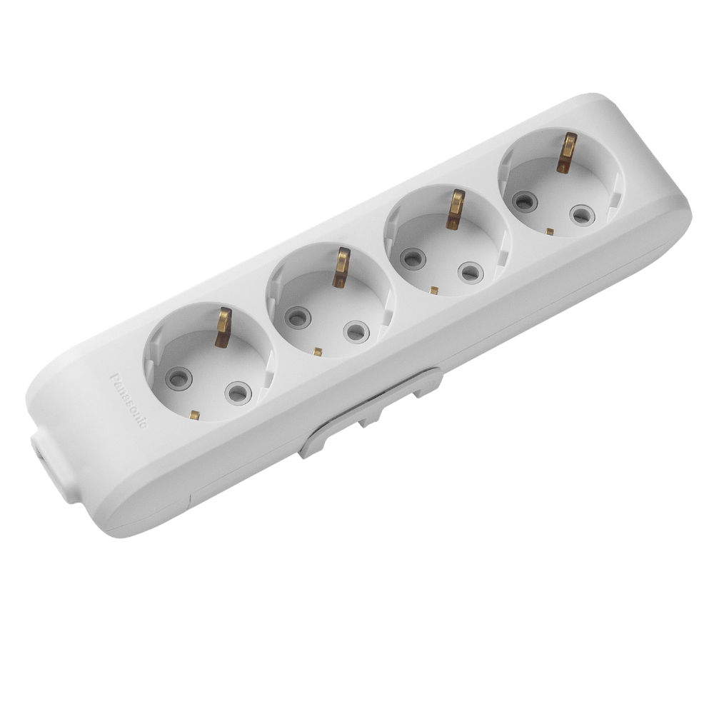 Panasonic X-tendia 4-socket socket with grounding and protective shutters gray (WLTB04402GR-UA1)