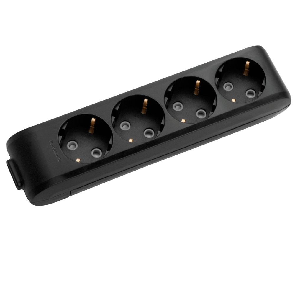 Panasonic X-tendia 4-socket power strip with grounding and protective shutters black (WLTB04402BL-UA1)